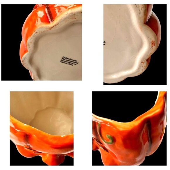 VTG Halloween Anthropomorphic Pumpkin Cookie Jar Ceramic Happy Jack O Lantern - Picture 12 of 12